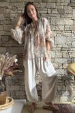 Rustic Peony Blouse Mocha